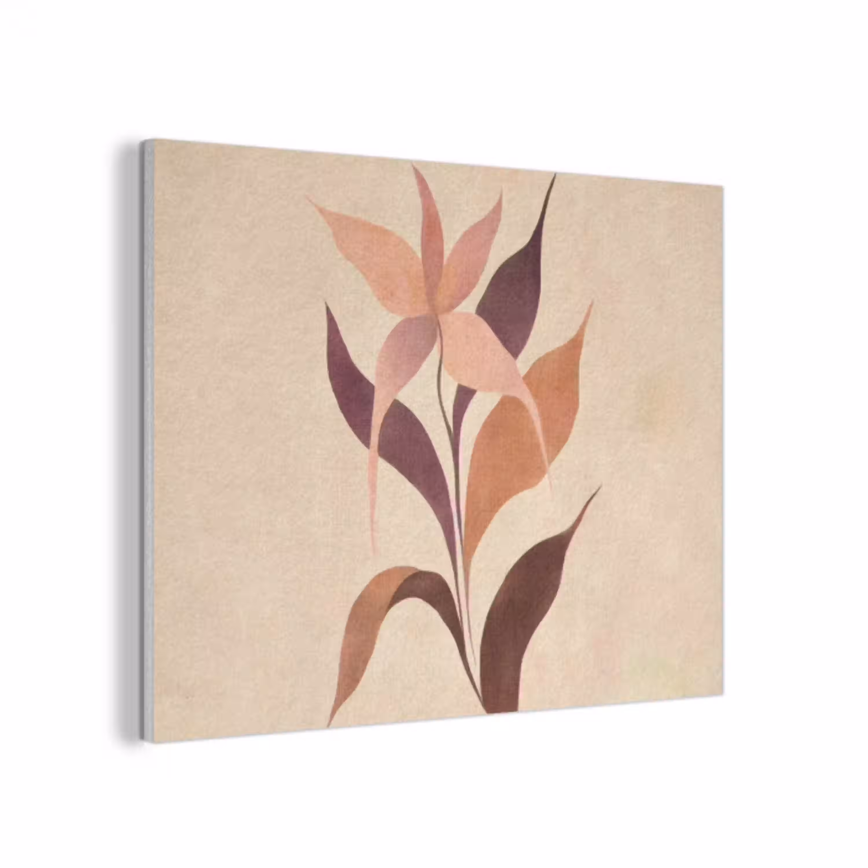 Minimalistisch - Bloem - Bladeren - Beige PET vilt klein -3d