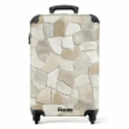 Mozaïek - Stenen - Beige NBS - Handbagage koffer - Volwassenen Unisex middel -productfoto_recht