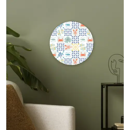 Zee - Sfeer - Mozaïek - Multi Wandcirkel plexiglas klein 852 -sfeer3