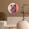 Planken - Boeken - Bladeren Wandcirkel kunststof plaat 5mm dik klein -sfeer1