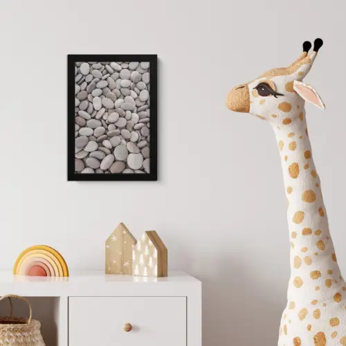 Kiezels - Stenen - Grijs fotolijst zwart zonder passe partout klein -usfeer4_kinderkamer