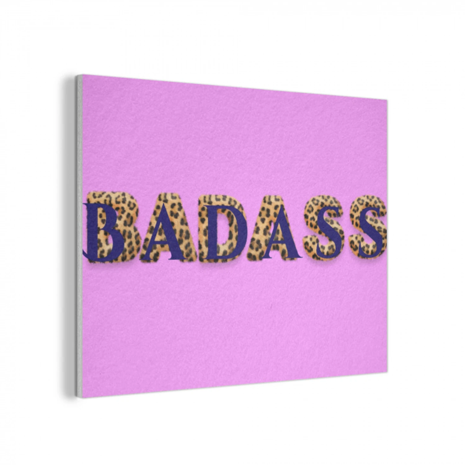 Felroze - Badass - Panterprint - Schaduw PET vilt klein -3d