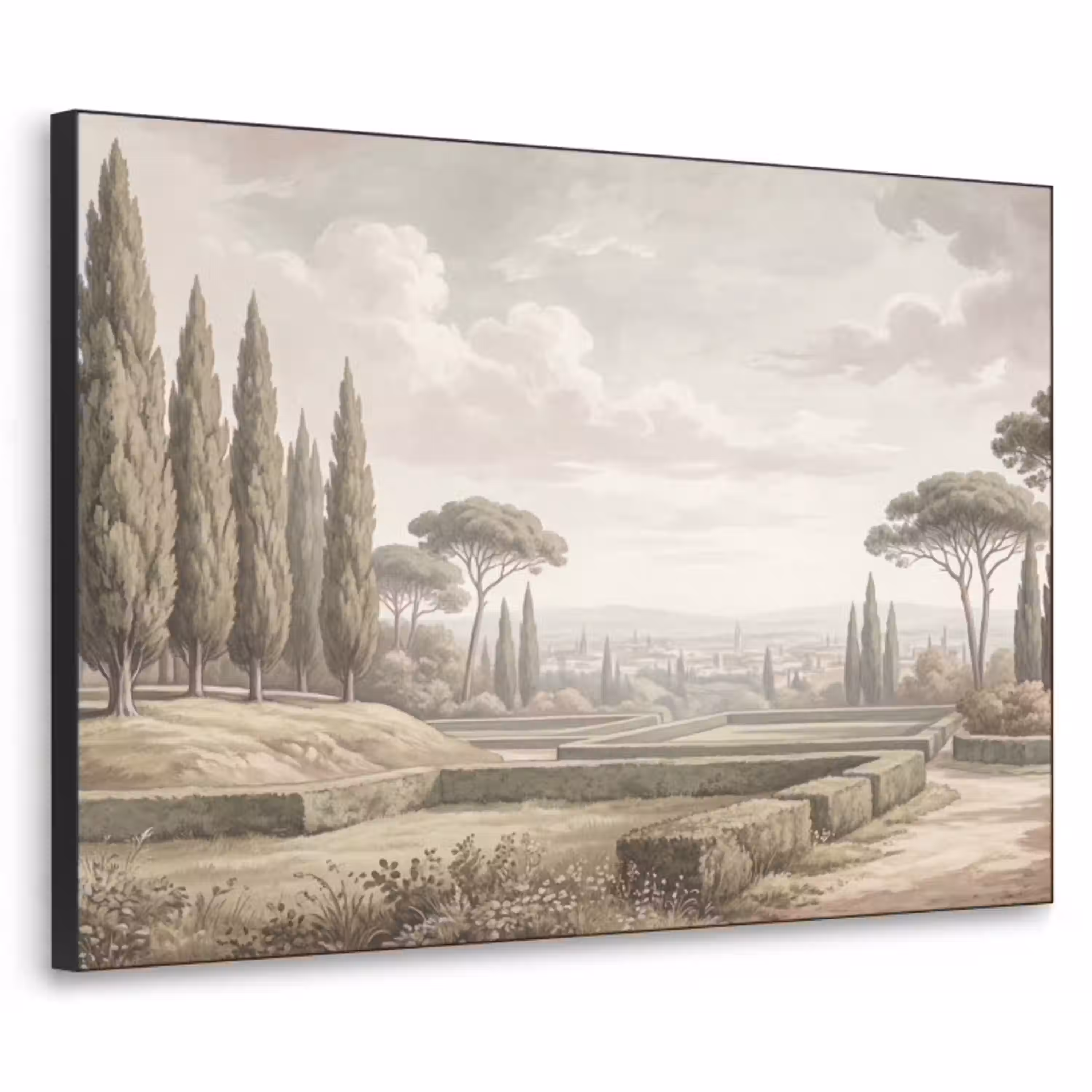 Vallei - Tuin - Natuur - Groen Textielframe zwart klein -3d