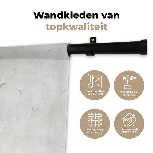 Pleisterlaag - Verf - Wit - Beschadigd Wandkleed katoen klein 269 -sfeer2