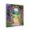 Doorkijk - Poort - Bloemen - Tuin aluminium wit klein -3d