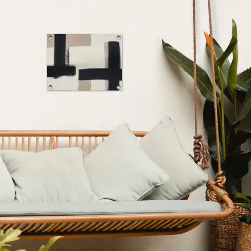 Zwart - Abstract - Japandi tuinposter los doek klein -sfeer7