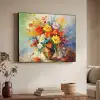 Bloemen - Kleurrijk - Olieverf - Bloempot Textielframe - compleet frame klein -sfeer3