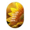 Zonnebloem - Close up - Geel - Quote Wandcirkel Ovaal Glas middel -3d