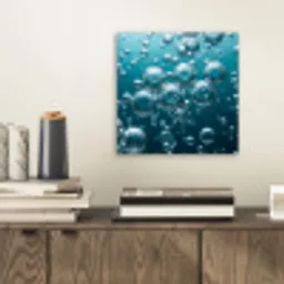 Luchtbellen - Dynamisch - Blauw aluminium wit klein -sfeer1