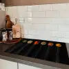 Lepels - Specerijen - Zwart - Kruiden - Rustiek Inductie beschermer vinyl 3mm klein -sfeer3