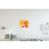 Kippen - Oranje - Vlakken textielposter latten blank klein -kinderkamer