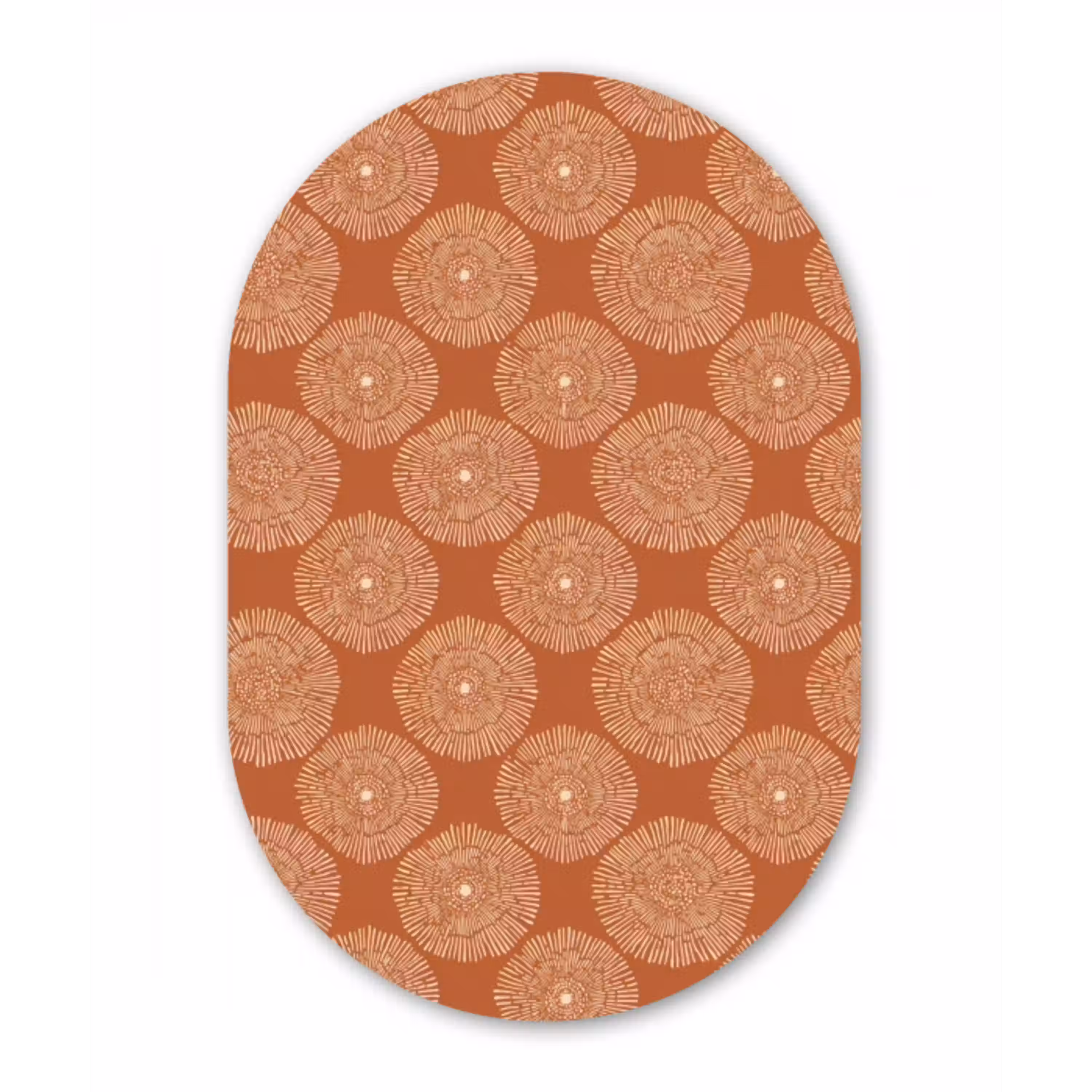 Cirkels - Grafisch - Patroon - Terracotta Wandcirkel Ovaal Forex klein 630 -3d