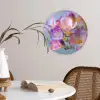 Bloemen - Paars - Overloop - Meeldraden Wandcirkel kunststof plaat 5mm dik klein -sfeer4