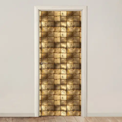Geometrisch - Tegels - Goud deurposter klein 289 -3d_beige
