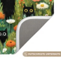 Katten - Bloemen - Kleurrijk Badmat klein 997 -USP_AntislipDE