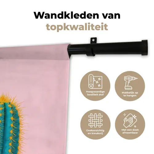 Cactussen - Modern - Pastel Wandkleed katoen klein -sfeer2