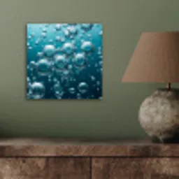 Luchtbellen - Dynamisch - Blauw aluminium wit klein -sfeer2
