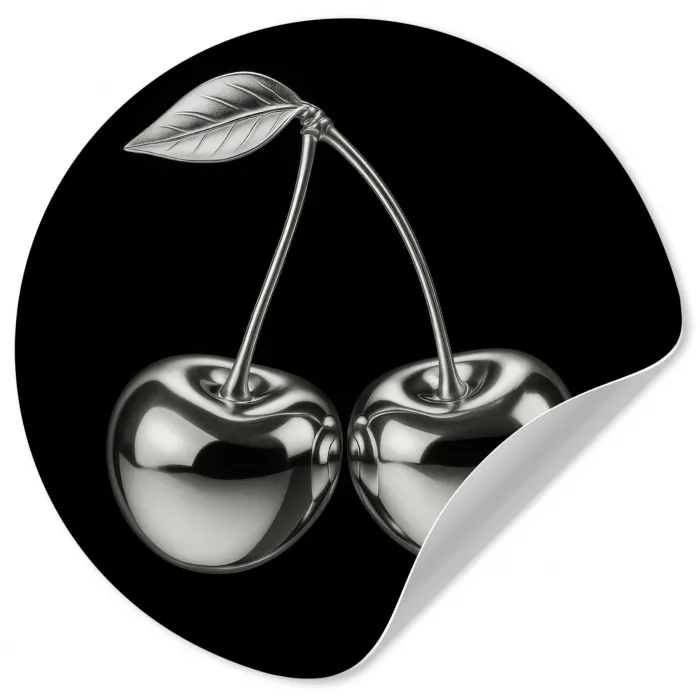 Kers - Luxueus - Metallic Wandcirkel behangsticker klein -3d