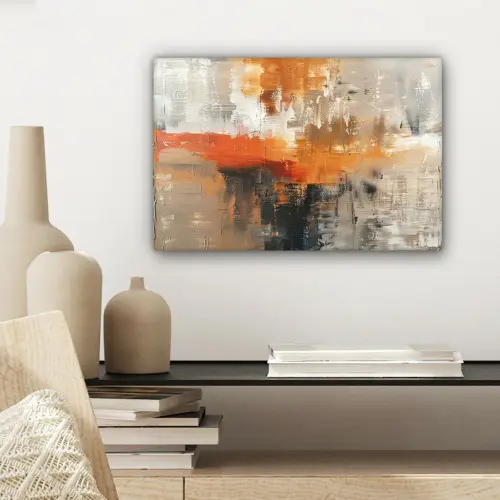 Moderne kunst - Abstract - Goud - Grijs canvas 2cm klein -sfeer6