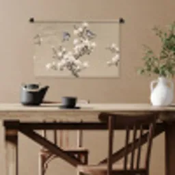 Oosters - Vogels - Beige Wandkleed katoen klein -sfeer6
