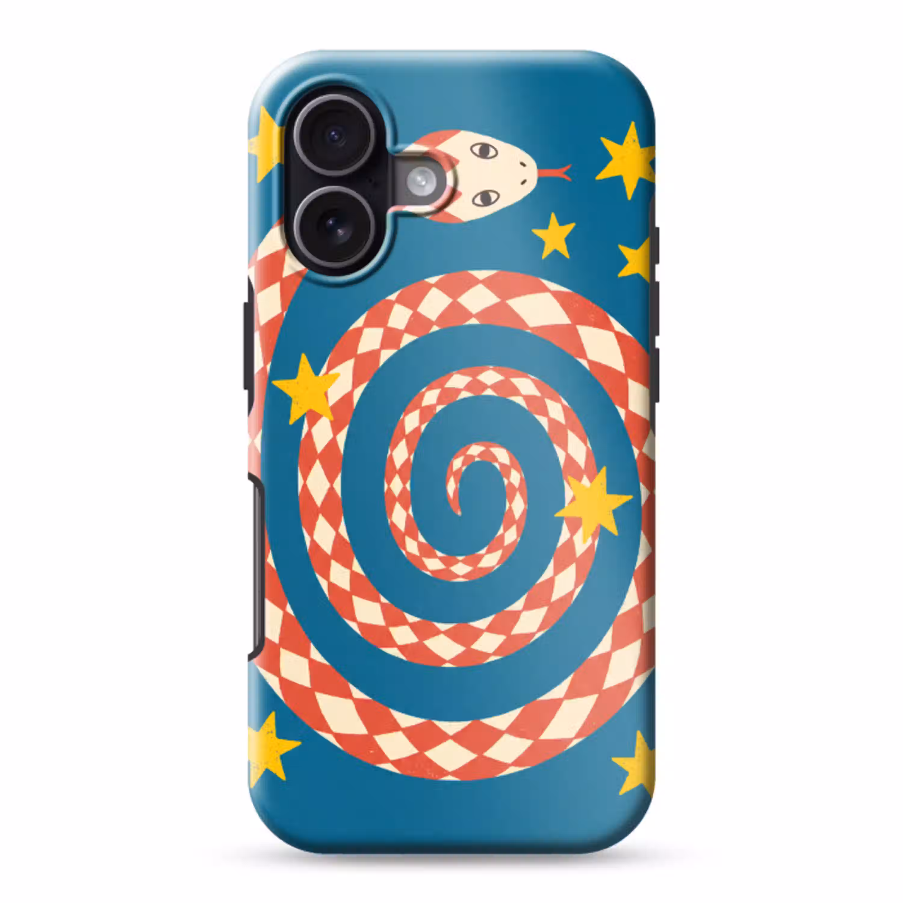 Slang - Spiraal - Dieren - Illustratie - Rood Toughcase MagSafe Apple iPhone 17 klein -3d