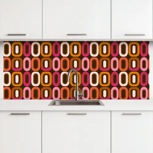 Modern - Retro - Kleurrijk keuken achterwand 2 middel 871 -3d