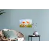 Bloemen - Klaproos - Lente - Natuur - Rood - Blauw Muursticker klein -plant