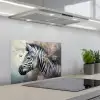 Zebra - Wilde dieren - Vlinder - Bloemen keuken achterwand spatscherm klein -3d_schuin