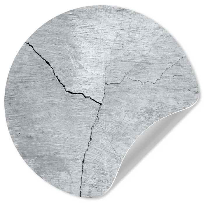 Beton - Scheur - Grijs Wandcirkel behangsticker klein -3d