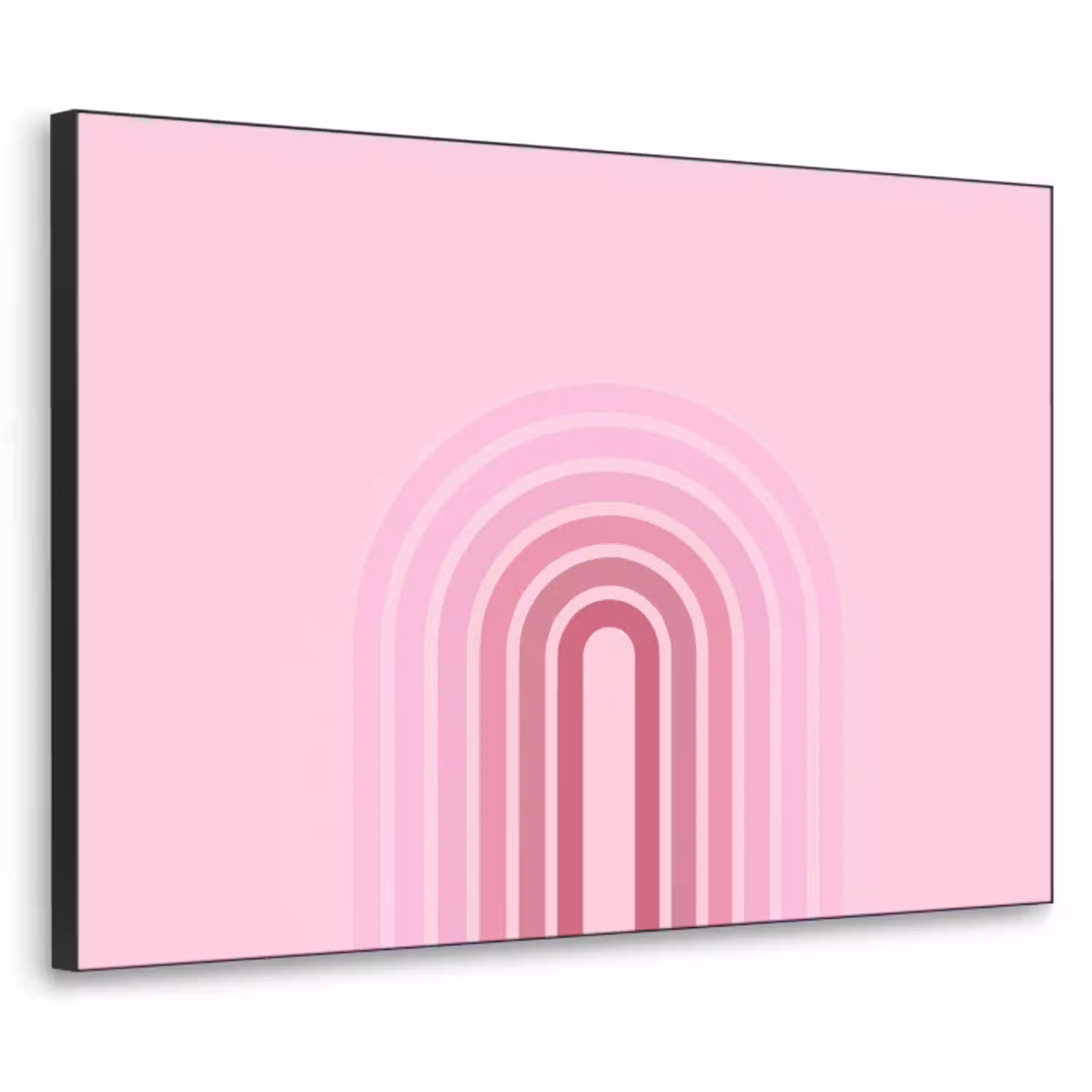 Regenboog - Roze - Abstract - Modern - Minimalistisch Textielframe zwart klein -3d