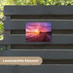 Steiger - Water - Zon - Roze - Horizon tuinposter los doek klein -sfeer3