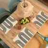 Boogvormen - Zwart - Strak Placemat vinyl groot -zzsfeer5_Kitchenyeah-website