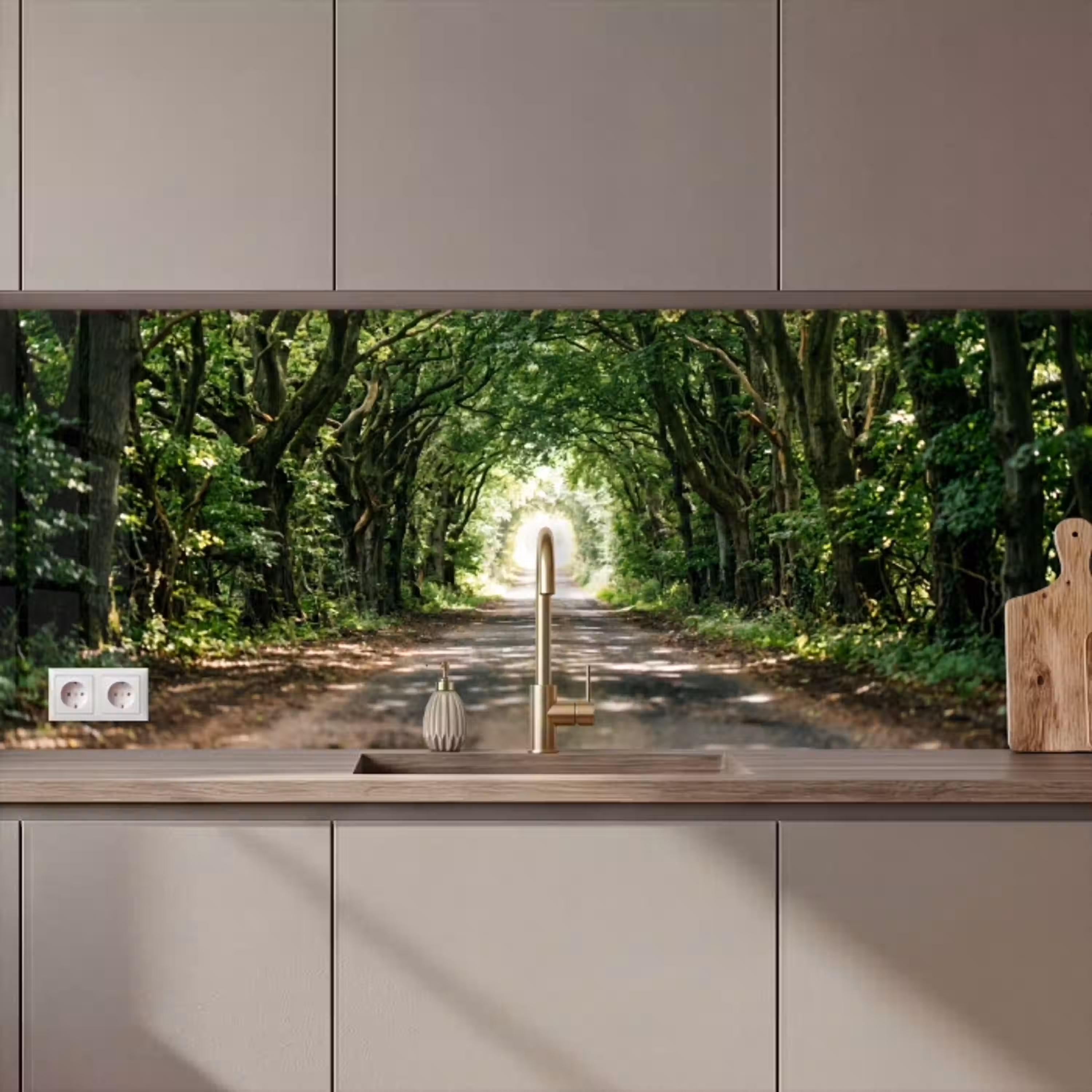 Weg - Bomen - Natuur - Groen keuken achterwand 2 middel zz_3dshopping