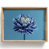 Bloem - Blauw - Bloemblaadjes - Streepjes Dienblad Rechthoek middel -z3d_shopping