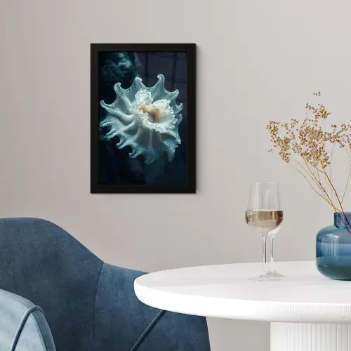 Zeewezen - Wit - Golven - Water fotolijst zwart zonder passe partout klein -sfeer4