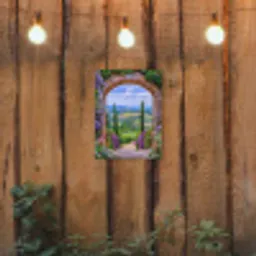 Doorkijk - Toscane - Landschap - Poort tuinposter los doek klein -sfeer1