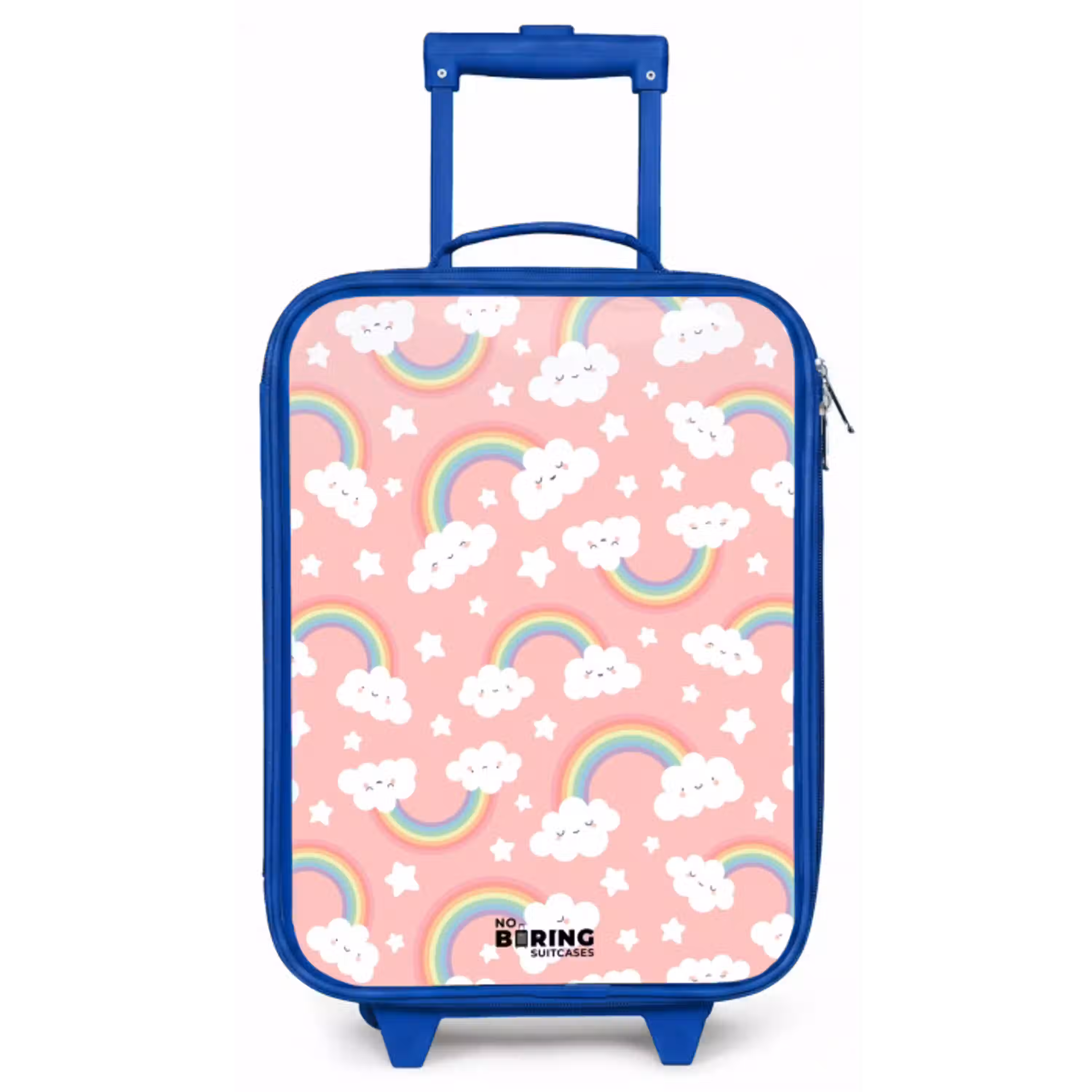 Roze met regenboog patroon Kinderkoffer - Blauw klein -zz3dotto