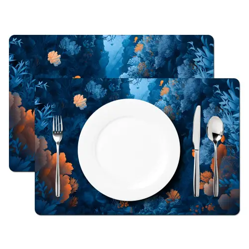 Koraalrif - Vissen - Oceaan - Blauw Placemat vinyl groot -zzsfeer2_Kitchenyeah-website