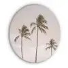Palmbomen - Zonsondergang - Roze Akoestische PET Vilt - Rond klein -3d