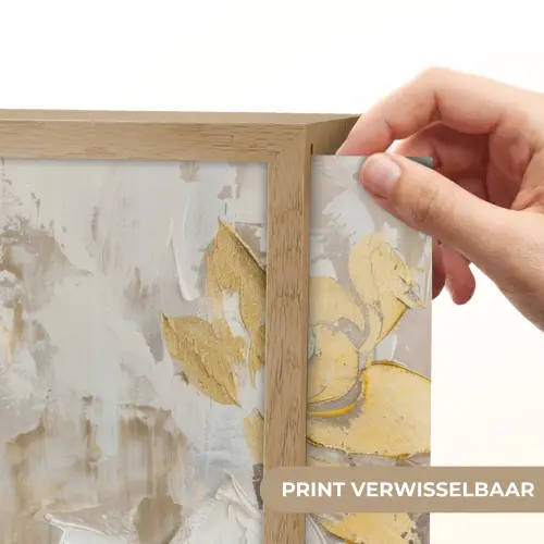 Boeddha - Bloem - Lotus - Wit - Goud - Zen Light Box met batterij (Wandlamp) middel -USP_websiteprintNL