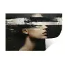 Gezicht - Vrouw - Zwart - Abstract Muursticker klein -3d