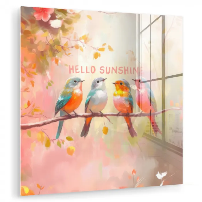 Vogels - Tak - Quote - Roze plexiglas 5mm klein -zzzproduct_nieuw