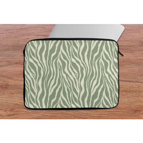 Zebra - Motief - Groen laptophoes neopreen klein 279 -tafel