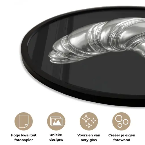 Croissant - Metaal - Zilver Fotolijst rond zonder passe partout klein -closeup_NL