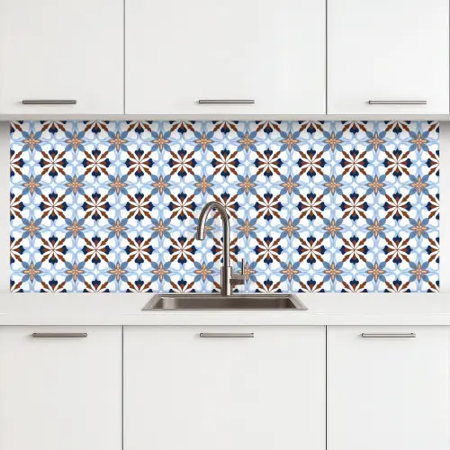 Ornament - Tegel - Kleurrijk keuken achterwand 2 middel 871 -3d