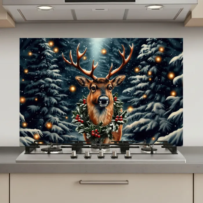 Kerst - Magie - Bos - Kleurrijk keuken achterwand spatscherm klein -3d_website