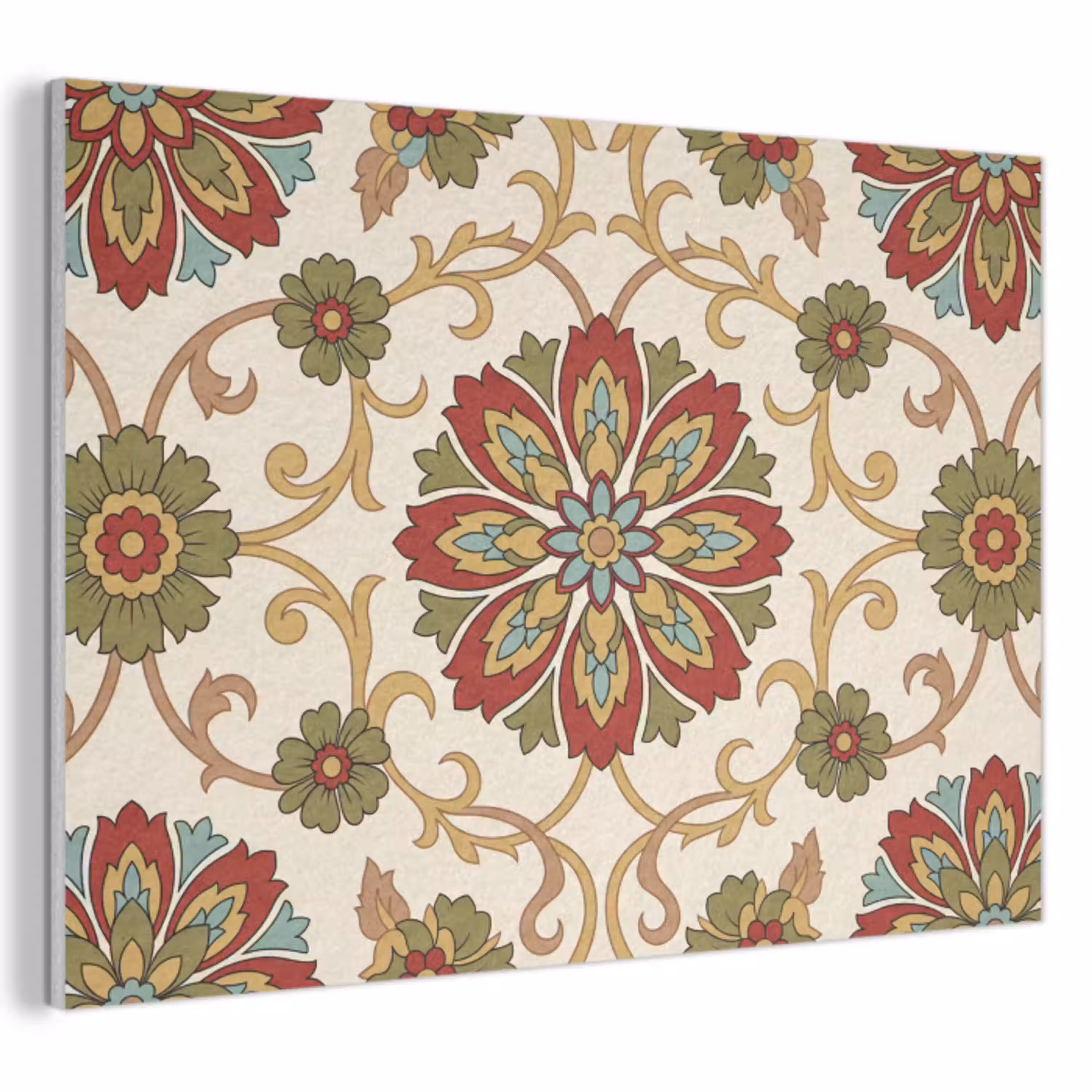 Patroon - Bloemen - Ornament - Klassiek - Kleurrijk PET vilt klein -3d