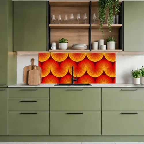 Design - Retro - Rood - Abstract keuken achterwand 2 middel 871 -sfeer3