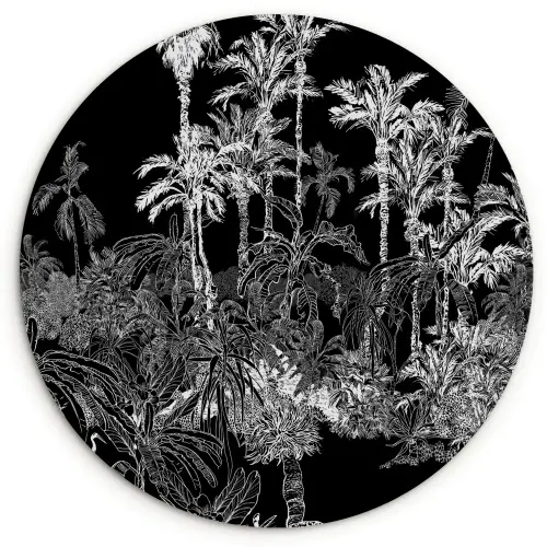 Bladeren -  Inductie beschermer - Bomen - Inductie mat - Jungle Wandcirkel kunststof plaat 5mm dik klein -3d