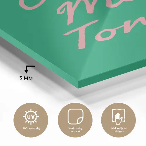 Menu - Quote - Roze plexiglas 5mm klein -sfeer2